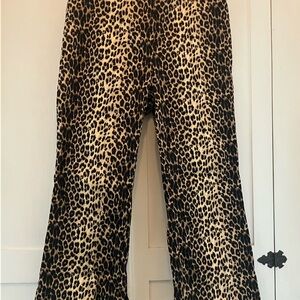 Necessary Objects Essential Leopard Print Cropped Flare trousers - 8/large